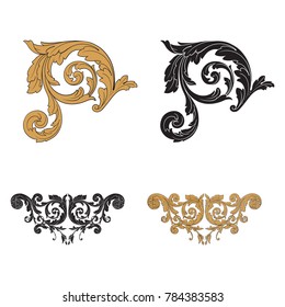 Classical baroque vector set of vintage elements for design. Decorative design element filigree calligraphy vector. You can use for wedding decoration of greeting card and laser cutting.