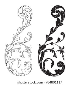 Classical baroque vector set of vintage elements for design. Decorative design element filigree calligraphy vector. You can use for wedding decoration of greeting card and laser cutting.