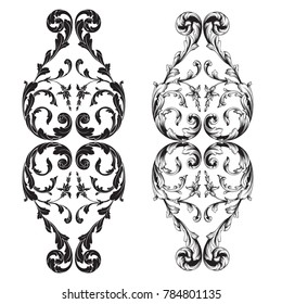 Classical baroque vector set of vintage elements for design. Decorative design element filigree calligraphy vector. You can use for wedding decoration of greeting card and laser cutting.