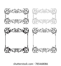 Classical baroque vector set of vintage elements for design. Decorative design element filigree calligraphy vector. You can use for wedding decoration of greeting card and laser cutting.