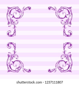 Classical baroque vector of vintage element for design. Decorative design element filigree calligraphy vector. You can use for wedding decoration of greeting card and laser cutting. Green background.