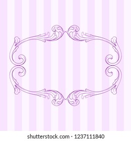 Classical baroque vector of vintage element for design. Decorative design element filigree calligraphy vector. You can use for wedding decoration of greeting card and laser cutting. Green background.