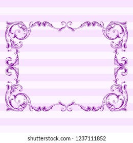 Classical baroque vector of vintage element for design. Decorative design element filigree calligraphy vector. You can use for wedding decoration of greeting card and laser cutting. Green background.