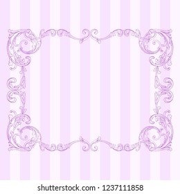 Classical baroque vector of vintage element for design. Decorative design element filigree calligraphy vector. You can use for wedding decoration of greeting card and laser cutting. Green background.