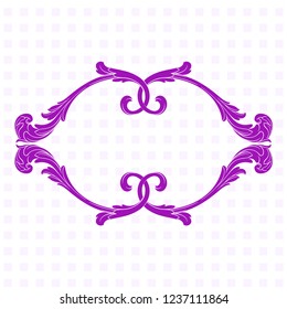 Classical baroque vector of vintage element for design. Decorative design element filigree calligraphy vector. You can use for wedding decoration of greeting card and laser cutting. Green background.