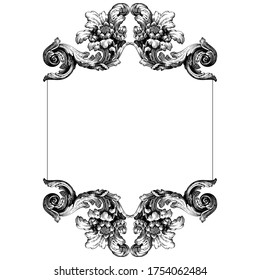 Classical baroque vector of vintage element for design. Decorative design element filigree calligraphy vector. You can use for wedding decoration of greeting card and laser cutting.