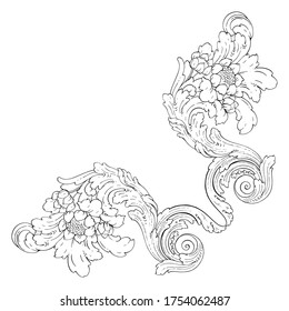 Classical baroque vector of vintage element for design. Decorative design element filigree calligraphy vector. You can use for wedding decoration of greeting card and laser cutting.