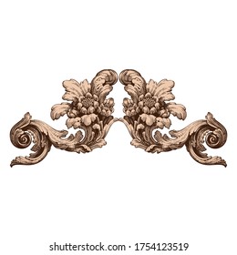 Classical baroque vector of vintage element for design. Decorative design element filigree calligraphy vector. You can use for wedding decoration of greeting card and laser cutting.