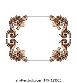 Classical baroque vector of vintage element for design. Decorative design element filigree calligraphy vector. You can use for wedding decoration of greeting card and laser cutting.