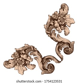 Classical baroque vector of vintage element for design. Decorative design element filigree calligraphy vector. You can use for wedding decoration of greeting card and laser cutting.