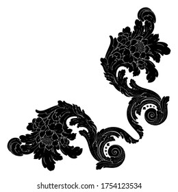 Classical baroque vector of vintage element for design. Decorative design element filigree calligraphy vector. You can use for wedding decoration of greeting card and laser cutting.