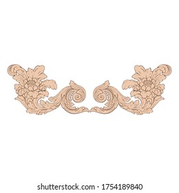 Classical baroque vector of vintage element for design. Decorative design element filigree calligraphy vector. You can use for wedding decoration of greeting card and laser cutting.