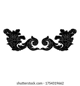 Classical baroque vector of vintage element for design. Decorative design element filigree calligraphy vector. You can use for wedding decoration of greeting card and laser cutting.