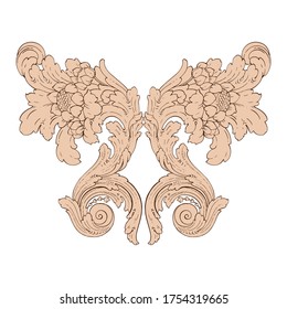 Classical baroque vector of vintage element for design. Decorative design element filigree calligraphy vector. You can use for wedding decoration of greeting card and laser cutting.
