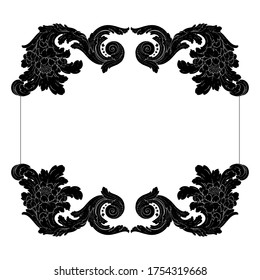 Classical baroque vector of vintage element for design. Decorative design element filigree calligraphy vector. You can use for wedding decoration of greeting card and laser cutting.