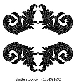 Classical baroque vector of vintage element for design. Decorative design element filigree calligraphy vector. You can use for wedding decoration of greeting card and laser cutting.