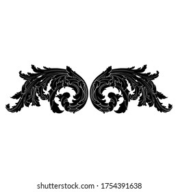 Classical baroque vector of vintage element for design. Decorative design element filigree calligraphy vector. You can use for wedding decoration of greeting card and laser cutting.