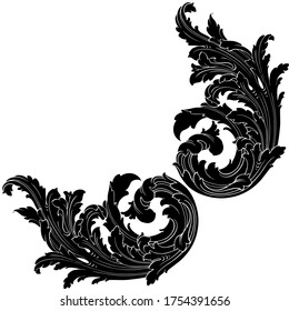 Classical baroque vector of vintage element for design. Decorative design element filigree calligraphy vector. You can use for wedding decoration of greeting card and laser cutting.