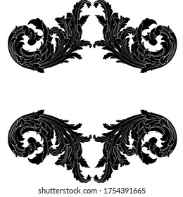 Classical baroque vector of vintage element for design. Decorative design element filigree calligraphy vector. You can use for wedding decoration of greeting card and laser cutting.