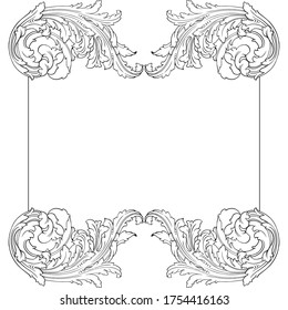 Classical baroque vector of vintage element for design. Decorative design element filigree calligraphy vector. You can use for wedding decoration of greeting card and laser cutting.