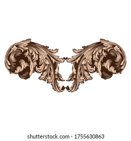 Classical baroque vector of vintage element for design. Decorative design element filigree calligraphy vector. You can use for wedding decoration of greeting card and laser cutting.