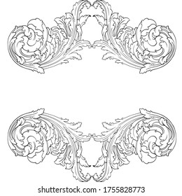Classical baroque vector of vintage element for design. Decorative design element filigree calligraphy vector. You can use for wedding decoration of greeting card and laser cutting.