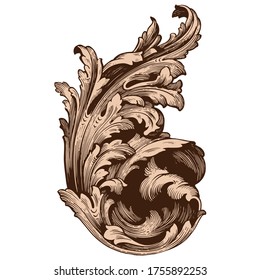 Classical baroque vector of vintage element for design. Decorative design element filigree calligraphy vector. You can use for wedding decoration of greeting card and laser cutting.