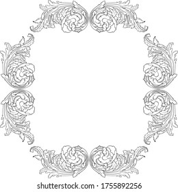 Classical baroque vector of vintage element for design. Decorative design element filigree calligraphy vector. You can use for wedding decoration of greeting card and laser cutting.