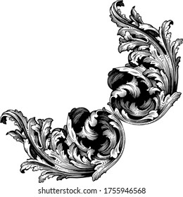 Classical baroque vector of vintage element for design. Decorative design element filigree calligraphy vector. You can use for wedding decoration of greeting card and laser cutting.