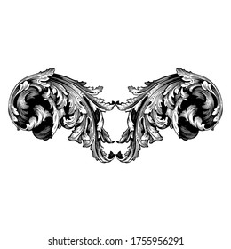 Classical baroque vector of vintage element for design. Decorative design element filigree calligraphy vector. You can use for wedding decoration of greeting card and laser cutting.
