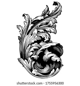 Classical baroque vector of vintage element for design. Decorative design element filigree calligraphy vector. You can use for wedding decoration of greeting card and laser cutting.