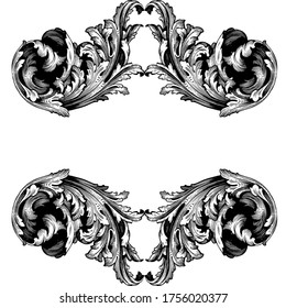 Classical baroque vector of vintage element for design. Decorative design element filigree calligraphy vector. You can use for wedding decoration of greeting card and laser cutting.