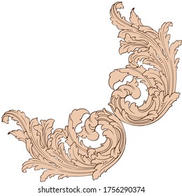 Classical baroque vector of vintage element for design. Decorative design element filigree calligraphy vector. You can use for wedding decoration of greeting card and laser cutting.