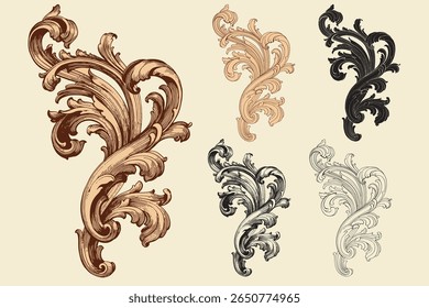 Classical baroque vector of vintage element for design. Decorative design element filigree calligraphy vector. You can use for wedding decoration of greeting card and laser cutting