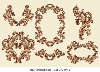 Classical baroque vector of vintage element for design. Decorative design element filigree calligraphy vector. You can use for wedding decoration of greeting card and laser cutting