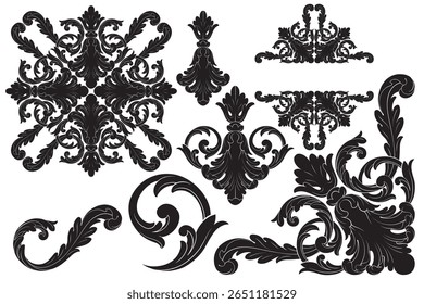 Classical baroque vector of vintage element for design. Decorative design element filigree calligraphy vector. You can use for wedding decoration of greeting card and laser cutting