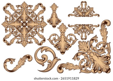 Classical baroque vector of vintage element for design. Decorative design element filigree calligraphy vector. You can use for wedding decoration of greeting card and laser cutting
