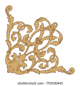 Classical baroque vector of vintage element for design. Decorative design element filigree calligraphy vector. You can use for wedding decoration of greeting card and laser cutting.