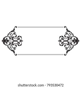 Classical baroque vector of vintage element for design. Decorative design element filigree calligraphy vector. You can use for wedding decoration of greeting card and laser cutting.