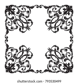 Classical baroque vector of vintage element for design. Decorative design element filigree calligraphy vector. You can use for wedding decoration of greeting card and laser cutting.