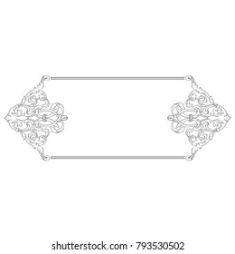Classical baroque vector of vintage element for design. Decorative design element filigree calligraphy vector. You can use for wedding decoration of greeting card and laser cutting.