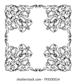 Classical baroque vector of vintage element for design. Decorative design element filigree calligraphy vector. You can use for wedding decoration of greeting card and laser cutting.