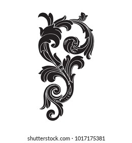 Classical baroque vector of vintage elements for design. Decorative design element filigree calligraphy vector. You can use for wedding decoration of greeting card and laser cutting.