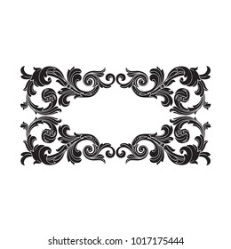 Classical baroque vector of vintage elements for design. Decorative design element filigree calligraphy vector. You can use for wedding decoration of greeting card and laser cutting.
