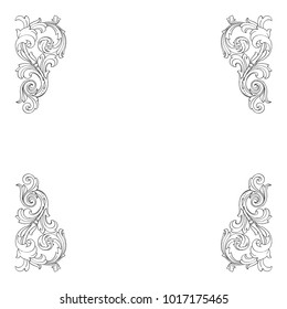 Classical baroque vector of vintage elements for design. Decorative design element filigree calligraphy vector. You can use for wedding decoration of greeting card and laser cutting.