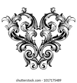 Classical baroque vector of vintage elements for design. Decorative design element filigree calligraphy vector. You can use for wedding decoration of greeting card and laser cutting.