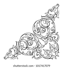 Classical baroque vector of vintage elements for design. Decorative design element filigree calligraphy vector. You can use for wedding decoration of greeting card and laser cutting.