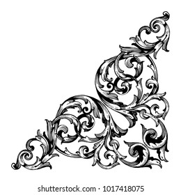 Classical baroque vector of vintage elements for design. Decorative design element filigree calligraphy vector. You can use for wedding decoration of greeting card and laser cutting.