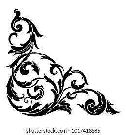 Vintage Baroque Frame Scroll Ornament Engraving Stock Vector (royalty 