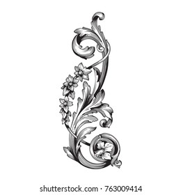 Classical baroque vector of vintage elements for design. Decorative design element filigree calligraphy vector. You can use for wedding decoration of greeting card and laser cutting.